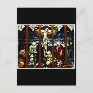 Cartão Postal Crucificação - Jesus na cruz (vidro manchado)