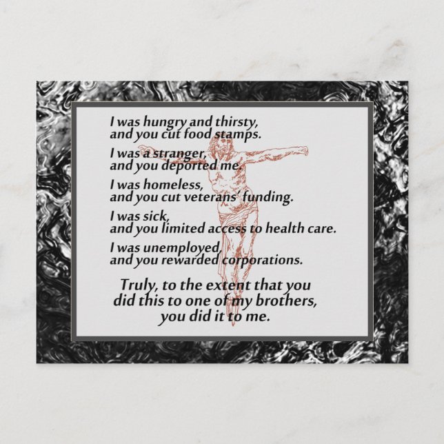 Cartão Postal Crucifixo da Justiça Social (Frente)