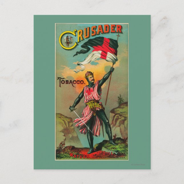 Cartão Postal Crusader Cigarro LabelPetersburg, VA (Frente)