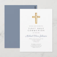 Cruz Azul Desbotado Menino Religioso Primeira Comu