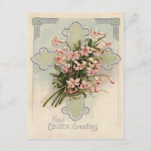 Cartão Postal Cruz Cristã Margarida Rosa