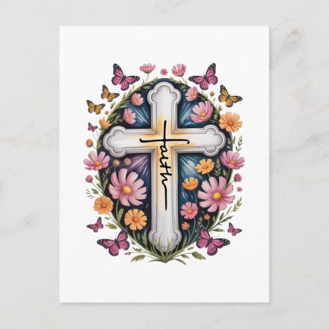 Cartão Postal Cruz da Fé Floral  (Frente)