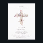 Cartão Postal Cruz de Flor Delicada o Batismo Batizado<br><div class="desc">Cruz de Flor Delicada o Batismo Batizado ou pode ser usada para primeira comunhão</div>