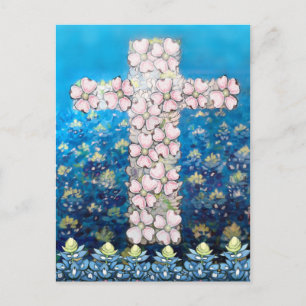 Cartão Postal Cruz Floral