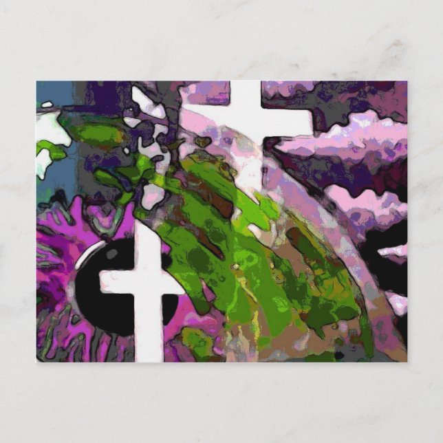 Cartão Postal Cruz Rosa E Olho (Frente)