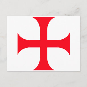 Cartão Postal Cruz vermelha Templária