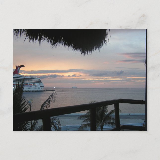 Cartão postal cruzado e sunset (Frente)