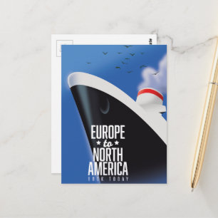 Cartão Postal Cruzeiro comercial da Europa para a América do Nor