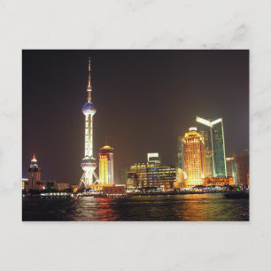 Cartão postal Cruzeiro Noturno de Xangai, China