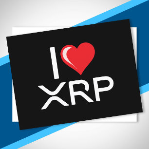 Cartão Postal Cryptocurrency I Love XRP Crypto Cote Coração