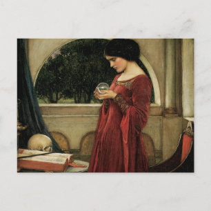 Cartão Postal Crystal Ball by John William Waterhouse