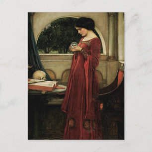 Cartão Postal Crystal Ball por John William Waterhouse