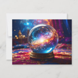 Cartão Postal Crystal Ball - Vejo Um Evento Cósmico No Seu Futur