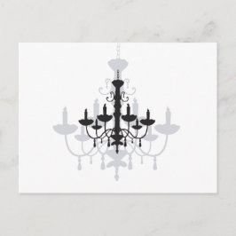 Cartão Postal Crystal Chandelier Black Gothand Shadow
