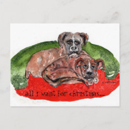Cartão Postal cs. 80 pintura em aquarela bonequinhos de Natal
