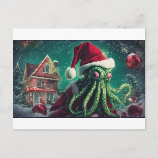 Cartão Postal Cthulhu Christmas Spirits- The Ghost of Nihilithic (Frente)