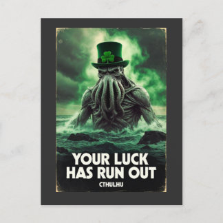 Cartão Postal Cthulhu St Patricks Day Your Luck Has Run Out