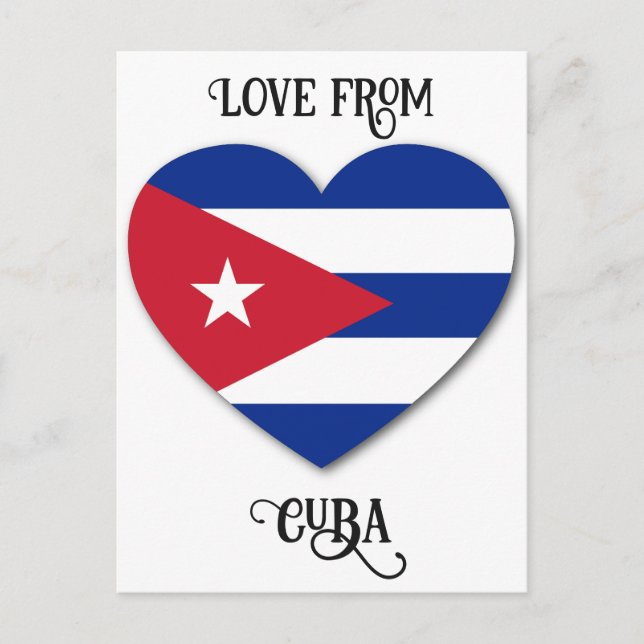 Cartão Postal Cuba ama texto personalizado (Frente)