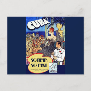 Cartão Postal Cuba Antiga Vintage Tão Perto Tão Rápido Viagem