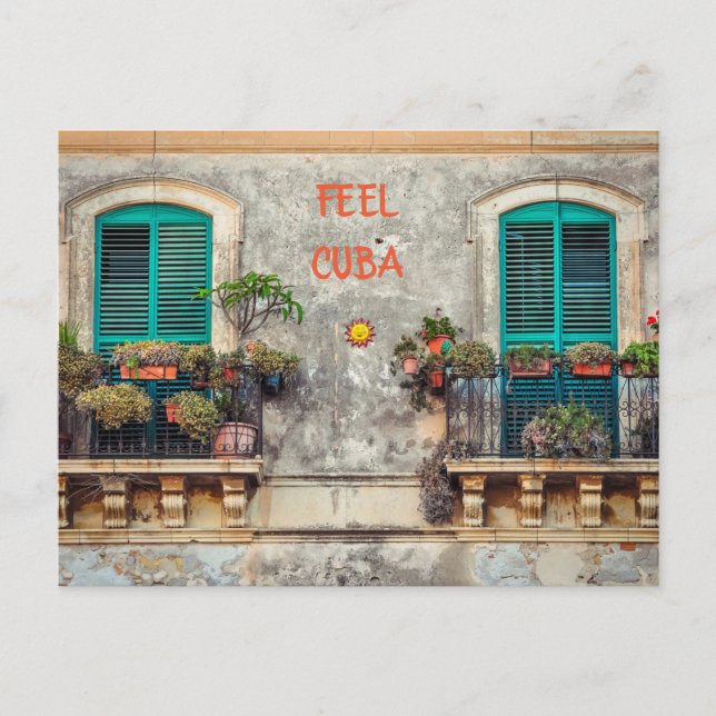Cartão Postal Cuba Balcony (Frente)
