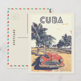 Cartão Postal Cuba, Caribe, típico Cartão-postal do carro vintag