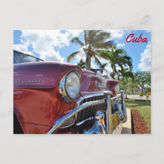 Cartão Postal Cuba, Carro Vermelho Clássico