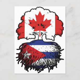 Cartão Postal Cuba Cuba Cuba Canadá: Bandeira de Raízes de Árvor