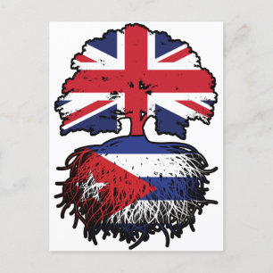 Cartão Postal Cuba - Cuba - Reino Unido: Árvore Rota Bandeira