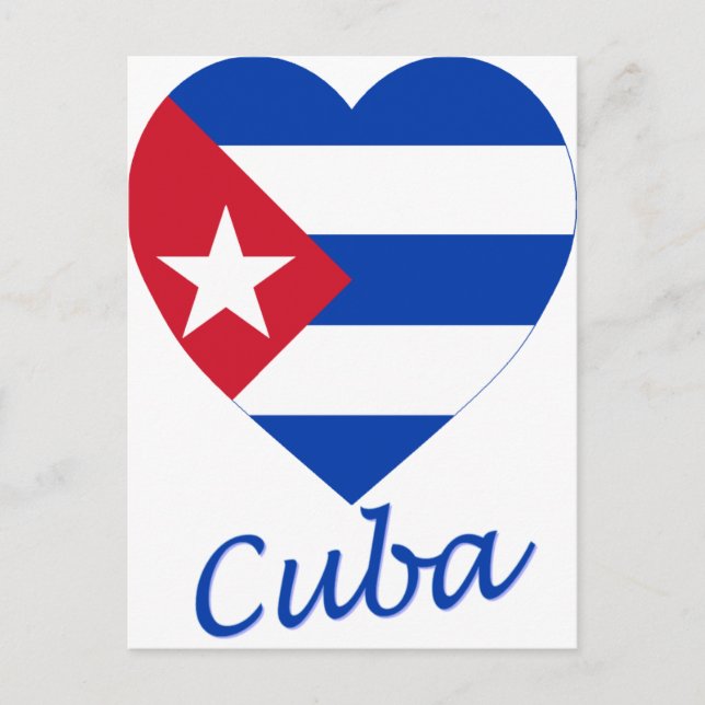 Cartão Postal Cuba Flag Heart (Frente)