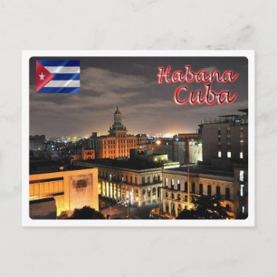 Cartão Postal Cuba - Havana pela noite -