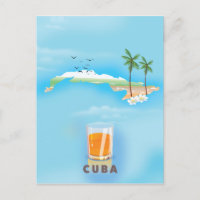 Cuba mapa ilustrado de viagem pôster