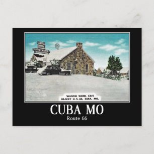 Cartão Postal Cuba, Missouri, Rte 66, Vintage