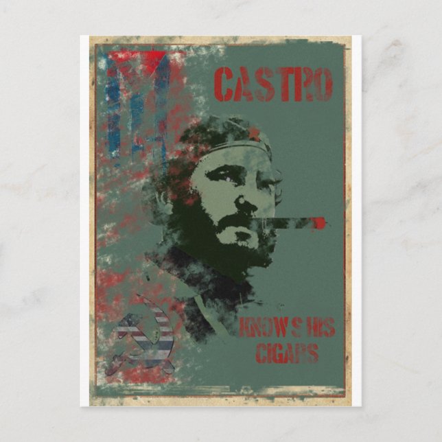 Cartão Postal Cuba Propaganda Castro (Frente)