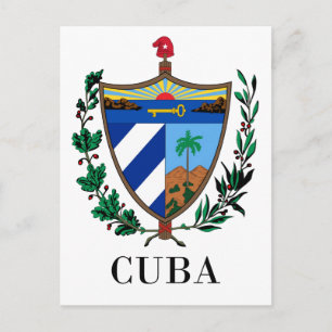 Cartão Postal CUBA - símbolo/casaco de braços/bandeira/cores/emb
