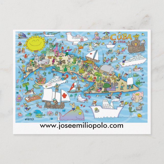 Cartão postal cubano, www.joseemiliopolo.com (Frente)