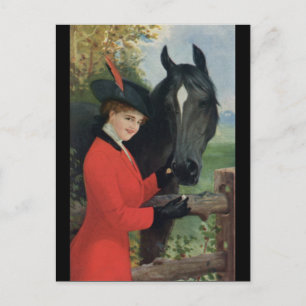 Cartão Postal Cubo de Açúcar da Casaco Equestre de Vintage