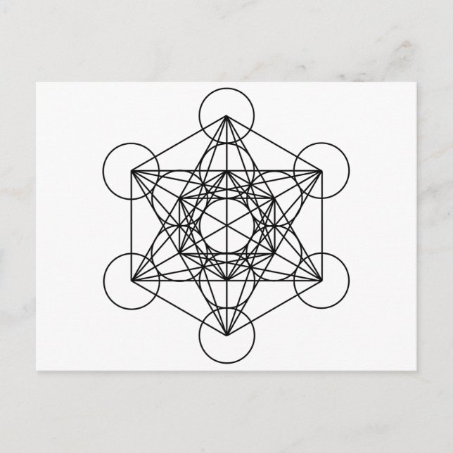 Cartão Postal Cubo de Metatron (Branco) (Frente)