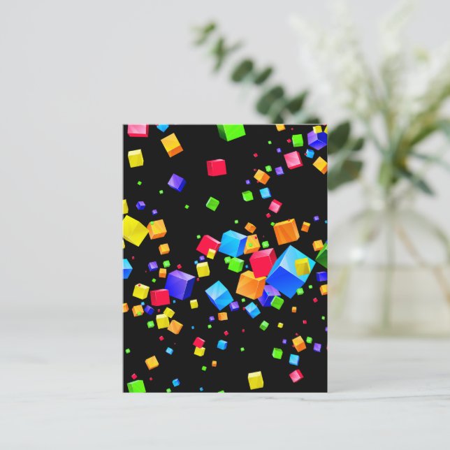 Cartão Postal Cubos Coloridos 2 (Em pé/Frente)