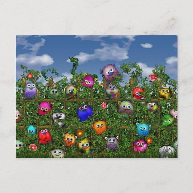 Cartão Postal Cuddles pela cerca (Frente)