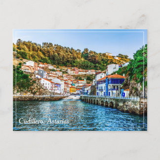 Cartão Postal Cudillero, aldeia pesqueira das Astúrias. Espanha.