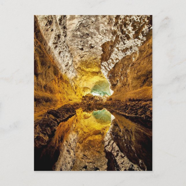 Cartão Postal Cueva de los Verdes Ilhas Canárias Espanha Caverna (Frente)