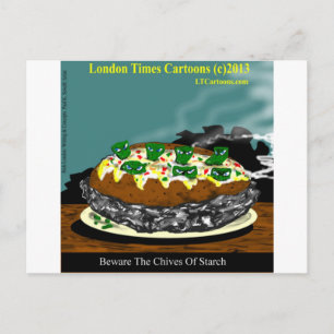 Cartão Postal Cuidado com as Cebolinhas de Amido Batata Engraçad