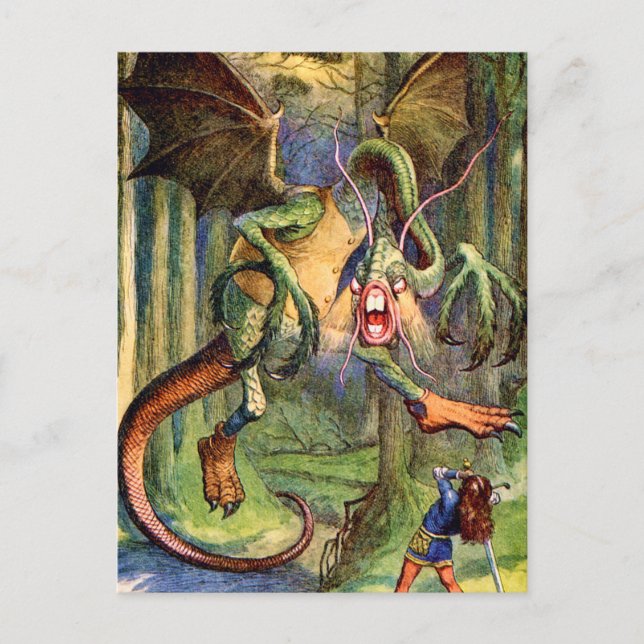 Cartão Postal Cuidado com o Jabberwock, meu filho! (Frente)