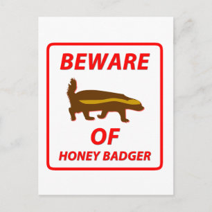 Cartão Postal Cuidado com o Mel Badger