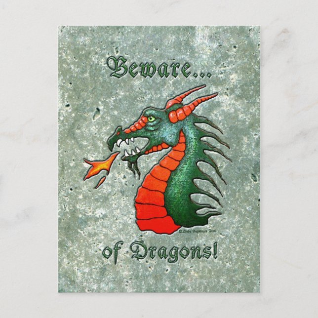 Cartão Postal Cuidado com o olhar dos dragões (Frente)