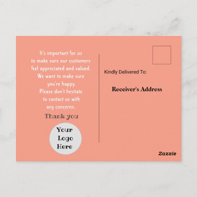 Cartão Postal Cuidando de um cliente (Verso)