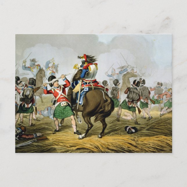 Cartão Postal Cuirassiers franceses na Batalha de Waterloo, Char (Frente)