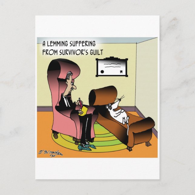 Cartão Postal Culpa de Sobrevivente de Lemming (Frente)