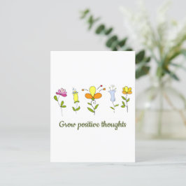 Cartão Postal Cultivar flores de pensamentos positivos