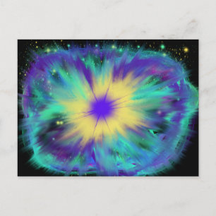 Cartão Postal Culto Art Aqua Amarelo Azul Roxo Out 2017 ESSL